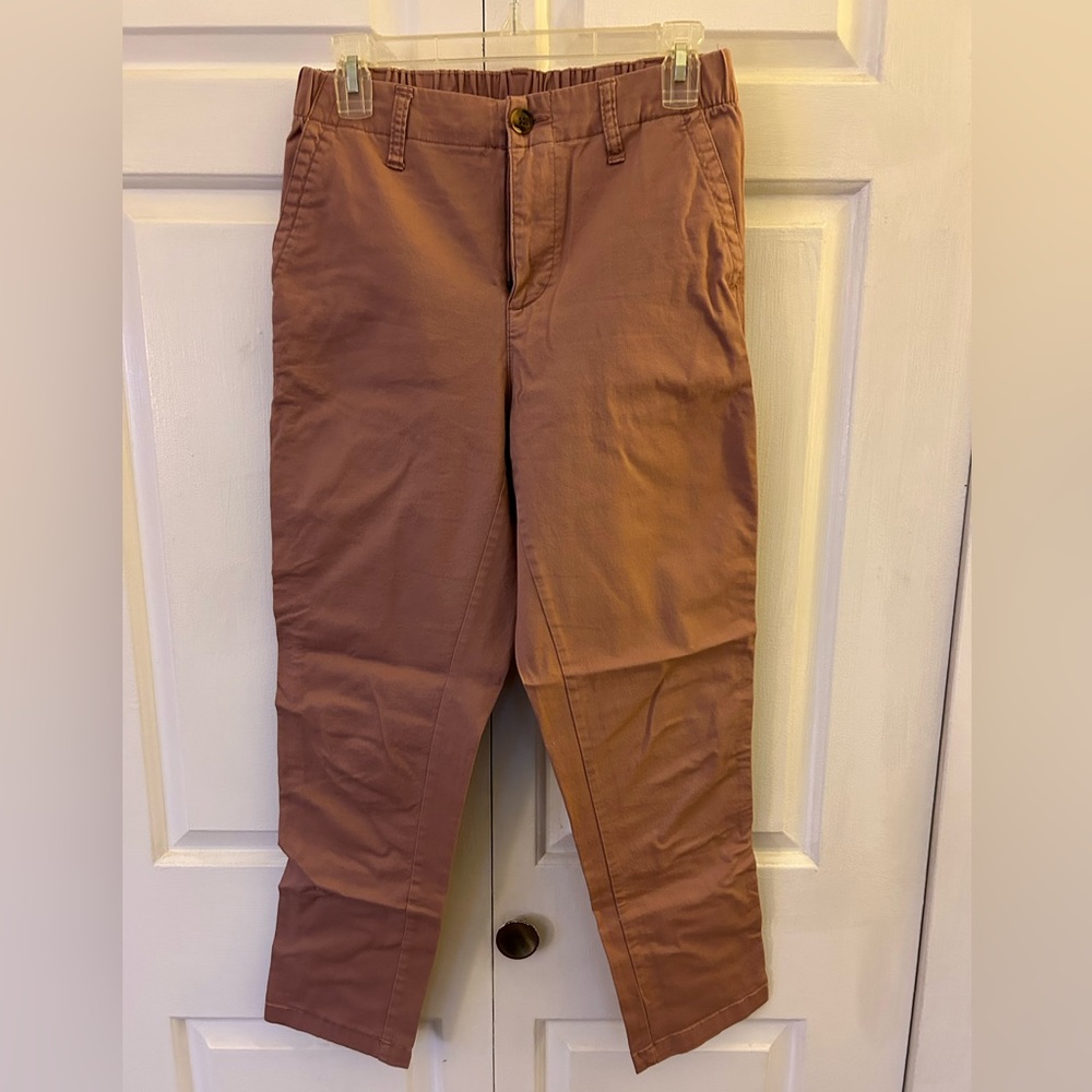 High Waisted Chino Pant with 1/2 Elastic Waist